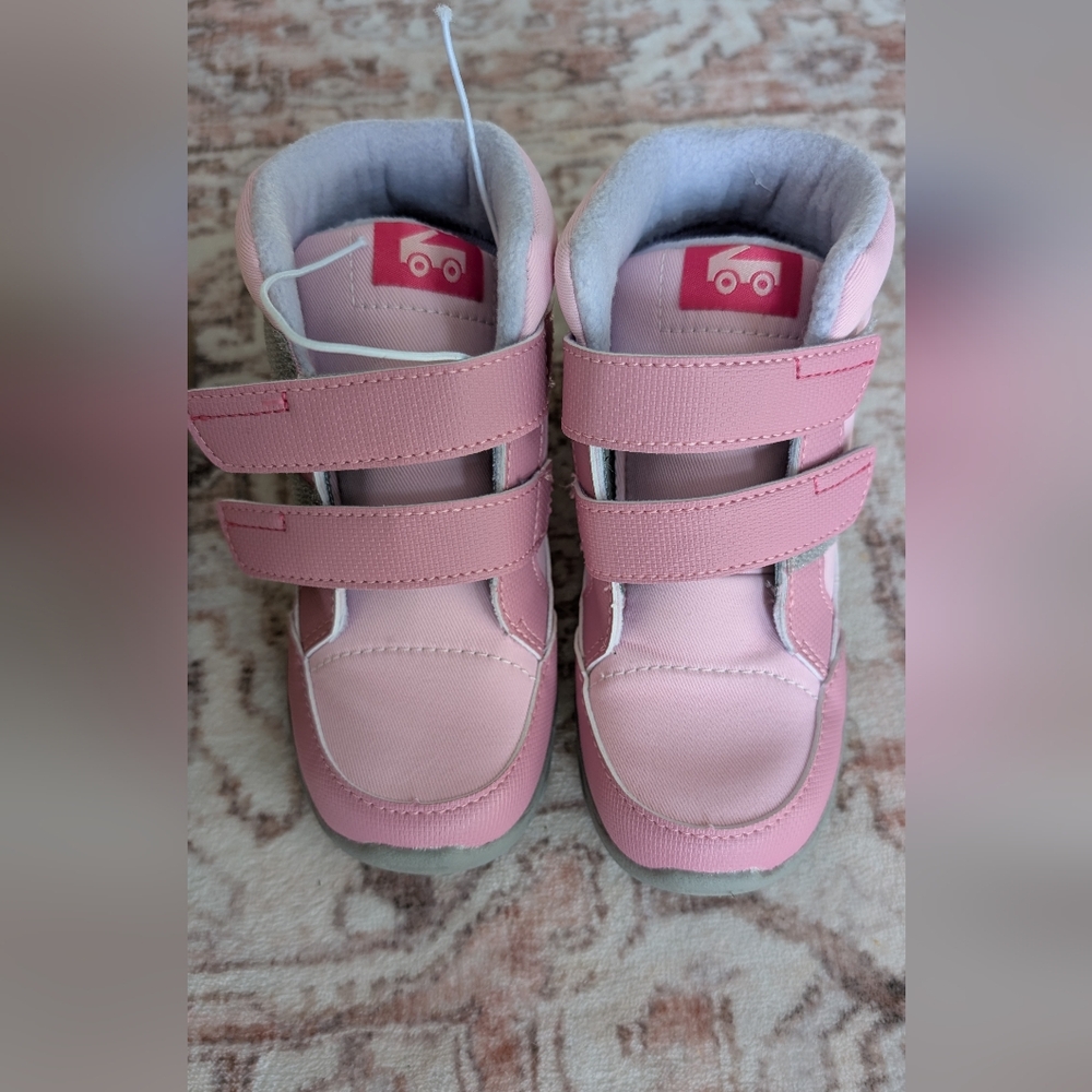 See Kai Run Pink Sneakers/Boot with Velcro Straps and Rounded Toe Design